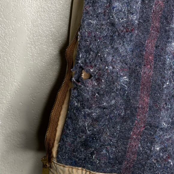 VTG 90’s Carhartt Detroit Blanket Lined Work Jacket Trashed Sun Faded Size Small - Picture 10 of 11